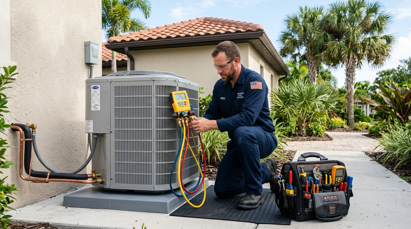 HVAC contractor at work